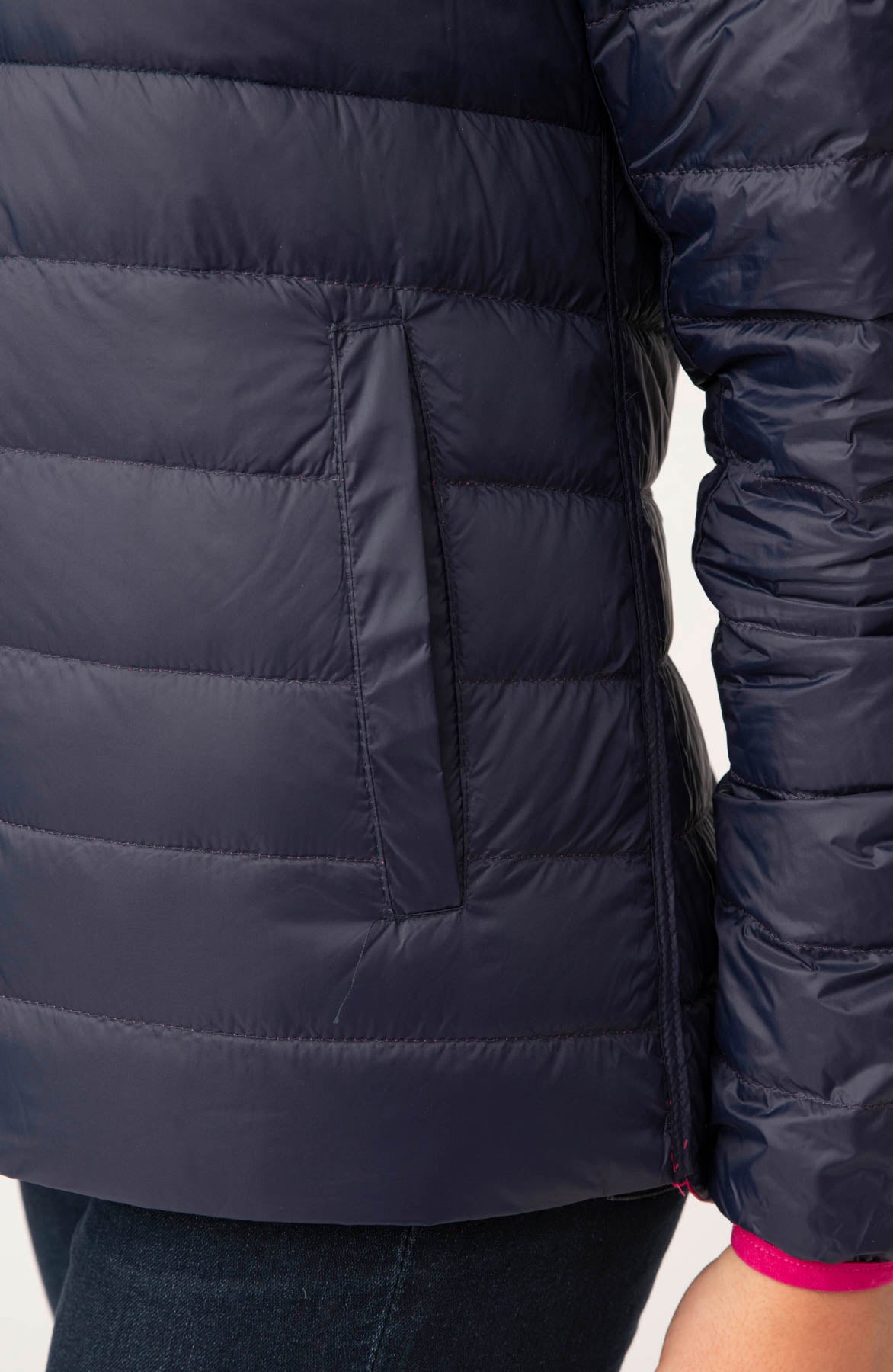 Polar II Womens Down Jacket - Fuchsia Navy-Mac in a Sac