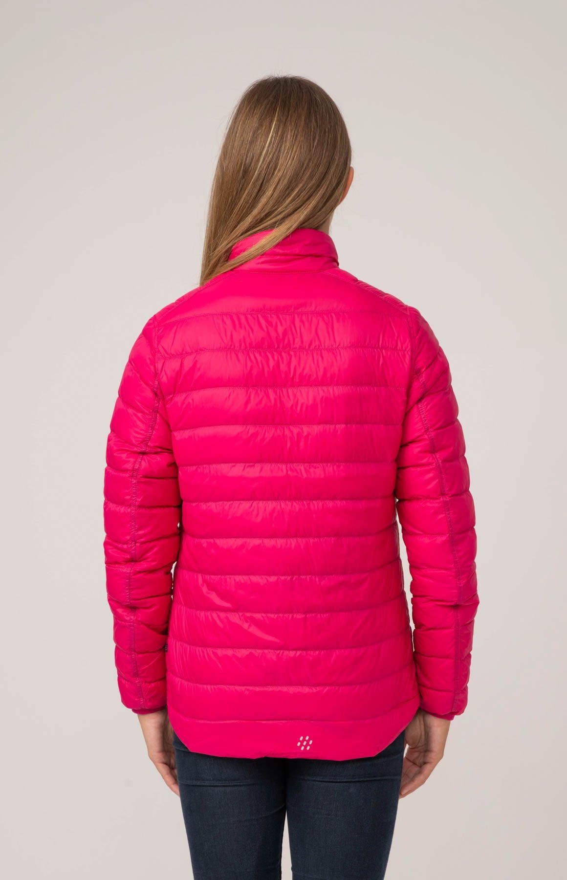 Polar II Womens Down Jacket - Fuchsia Navy-Mac in a Sac