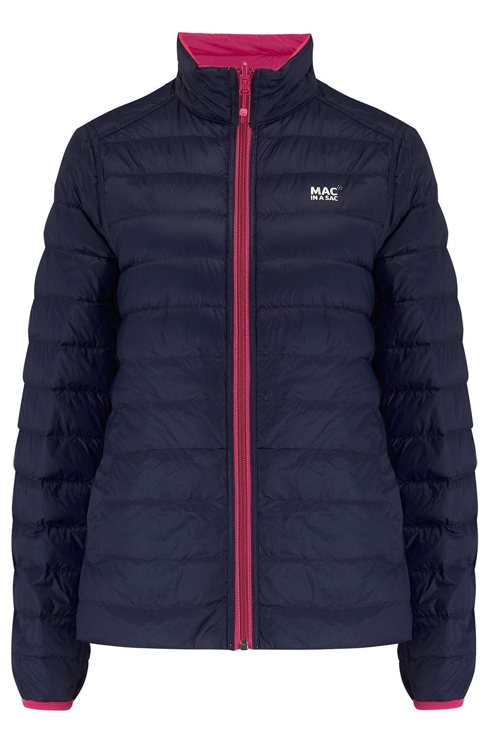 Polar II Womens Down Jacket - Fuchsia Navy-Mac in a Sac