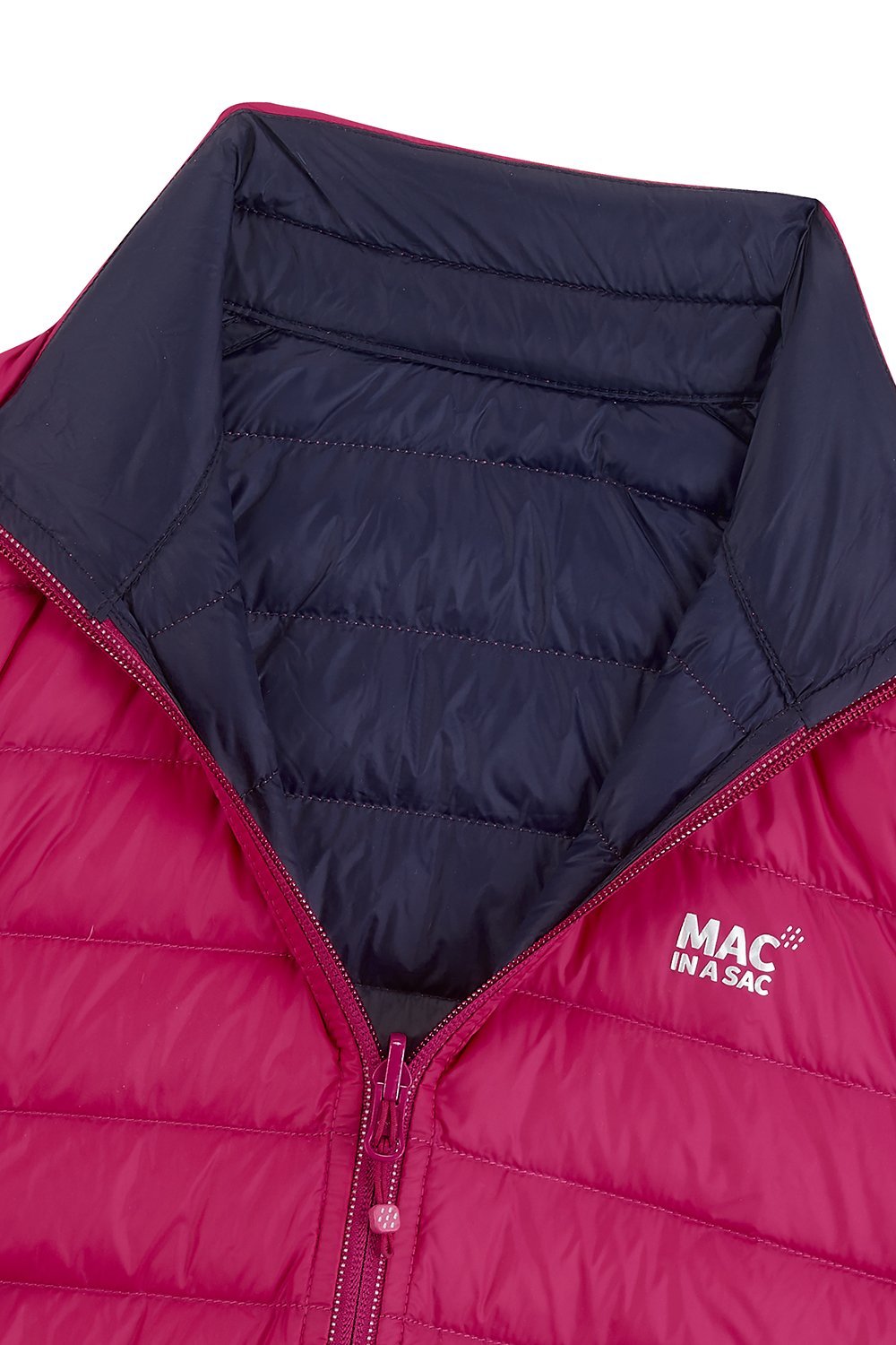 Polar II Womens Down Jacket - Fuchsia Navy-Mac in a Sac