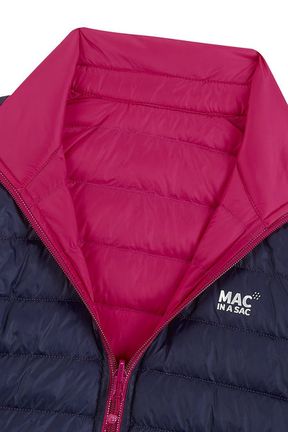Polar II Womens Down Jacket - Fuchsia Navy-Mac in a Sac