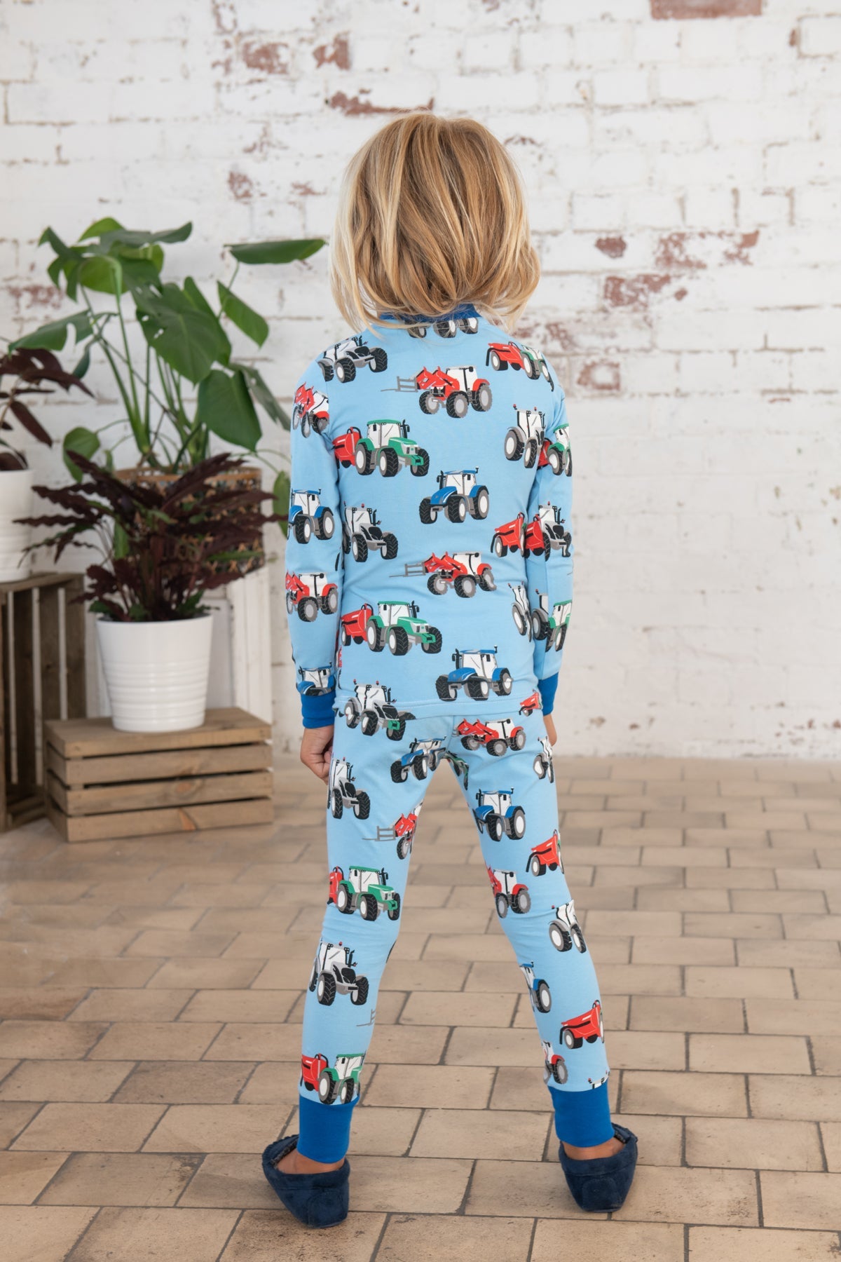 Pyjamas - Blue Tractor Print-Lighthouse