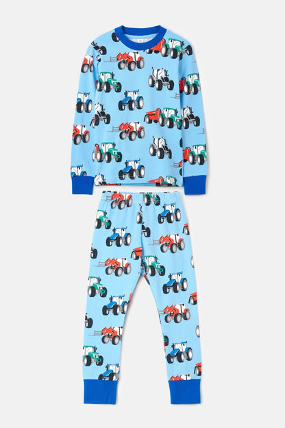 Pyjamas - Blue Tractor Print-Lighthouse