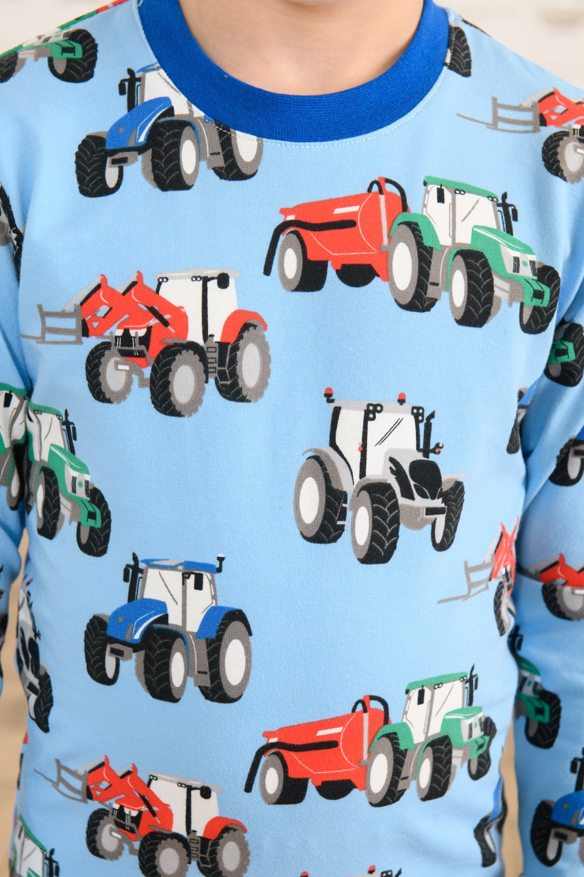 Pyjamas - Blue Tractor Print-Lighthouse