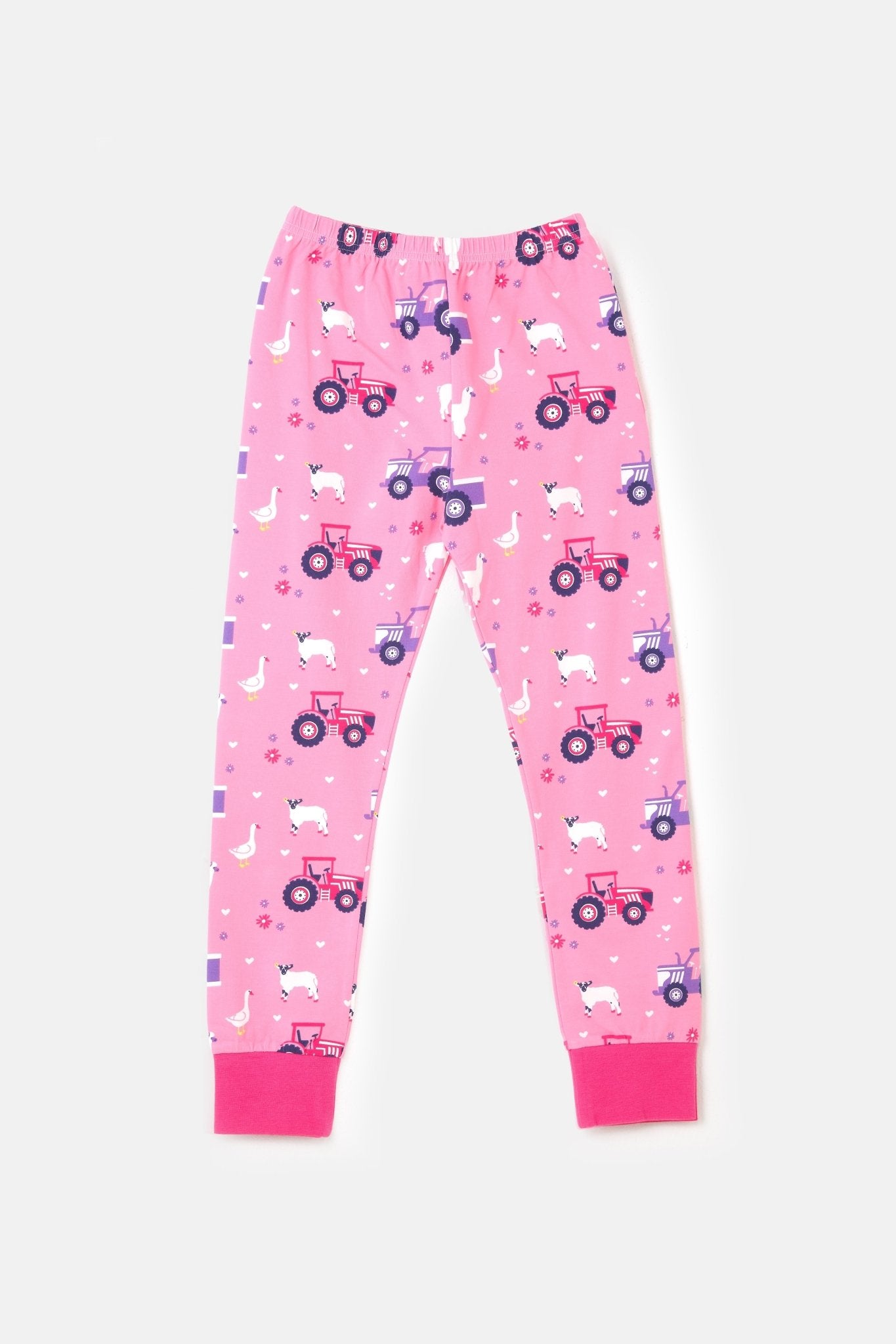 Pyjamas - Pink Purple Tractor Print-Lighthouse