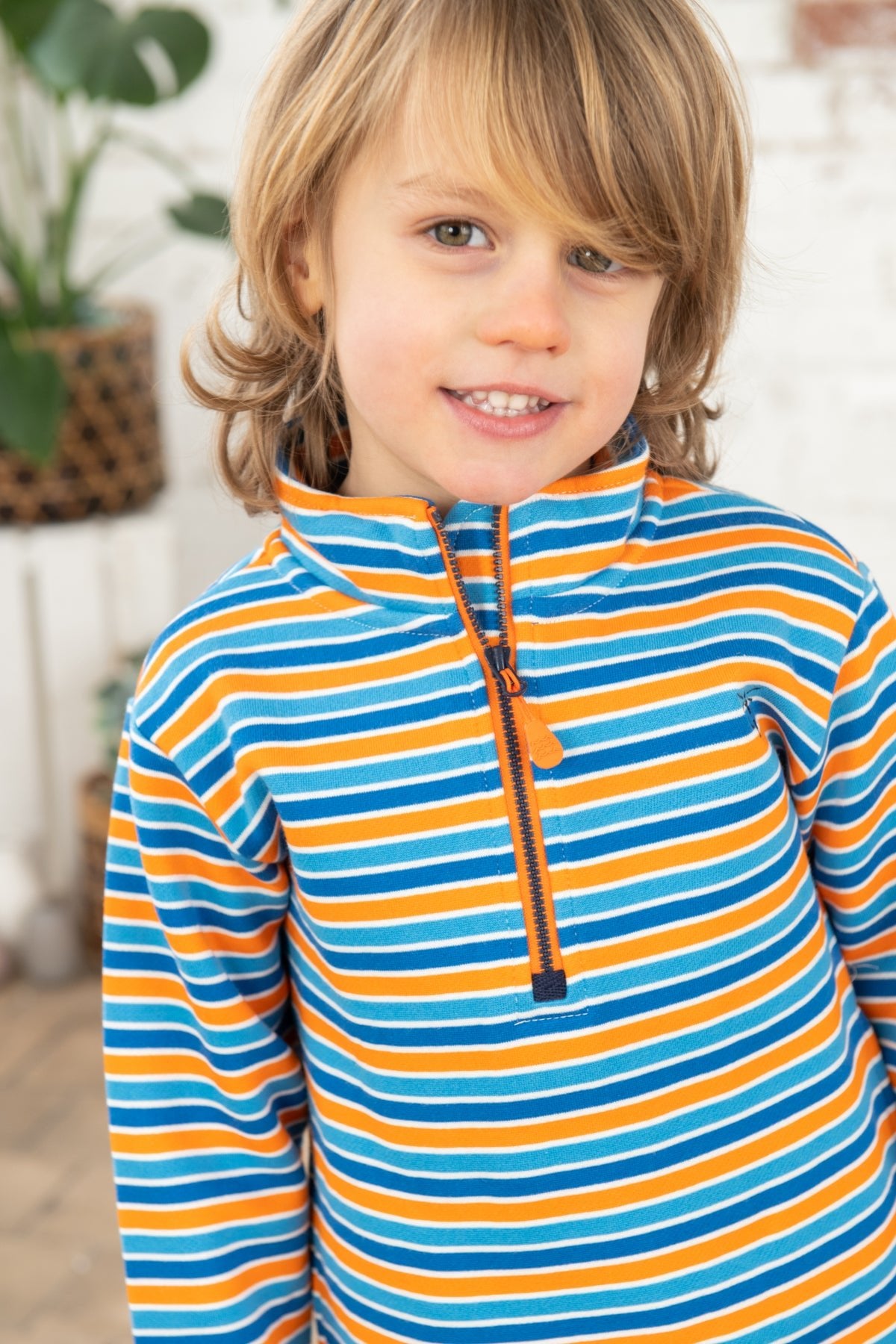 Riley Sweatshirt - Blue Orange Stripe-Lighthouse