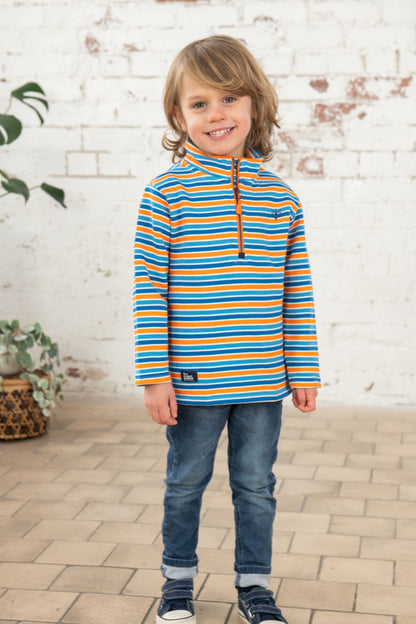 Riley Sweatshirt - Blue Orange Stripe-Lighthouse
