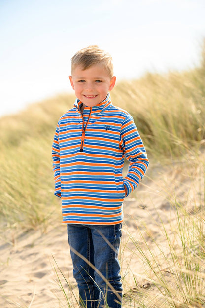 Riley Sweatshirt - Blue Orange Stripe-Lighthouse