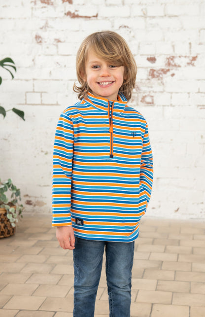 Riley Sweatshirt - Blue Orange Stripe-Lighthouse