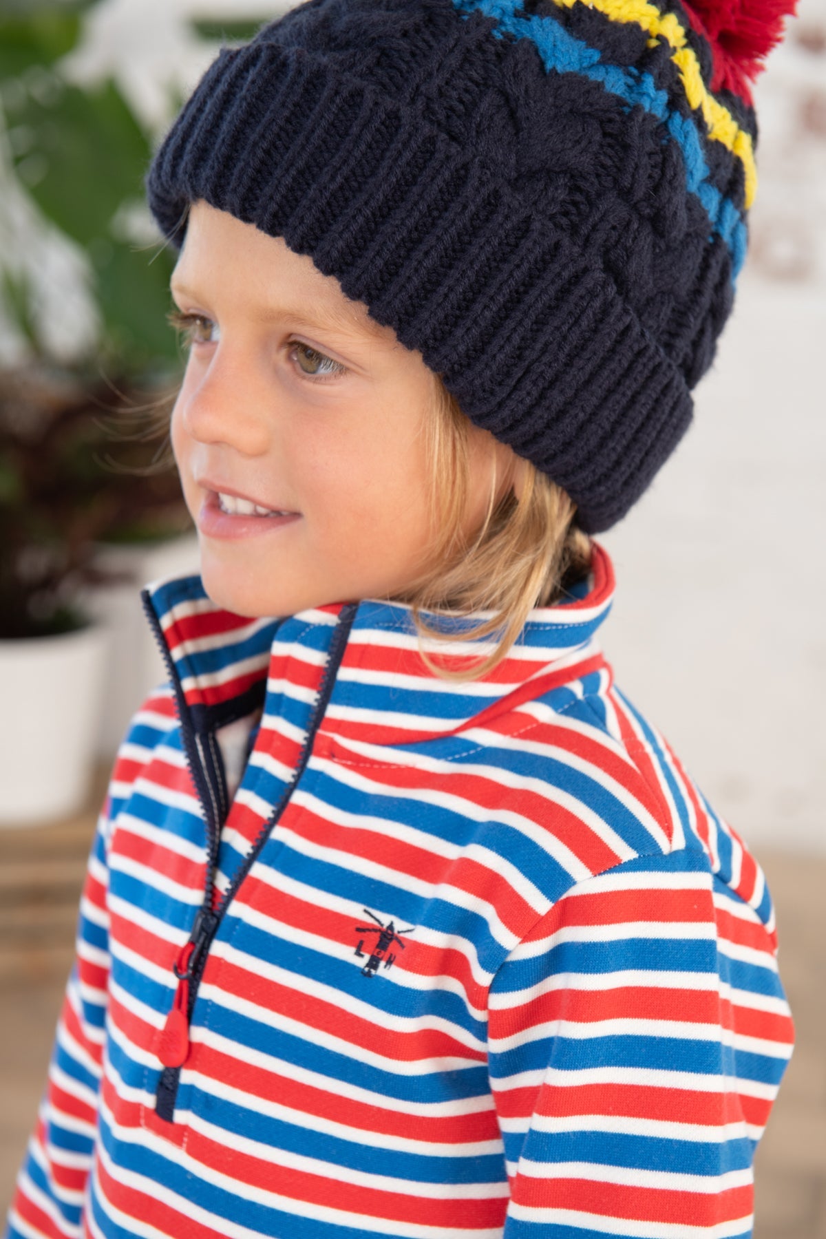 Riley Sweatshirt - Blue Red Stripe-Lighthouse