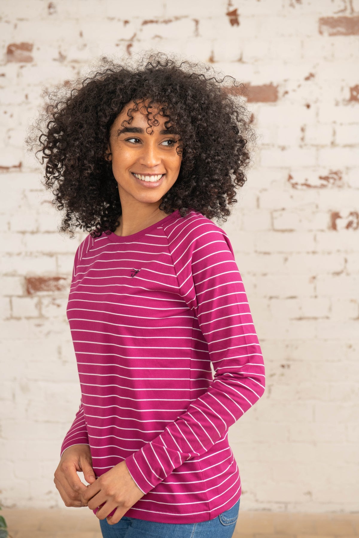 Seashore Long Sleeved Top - Deep Raspberry-Lighthouse