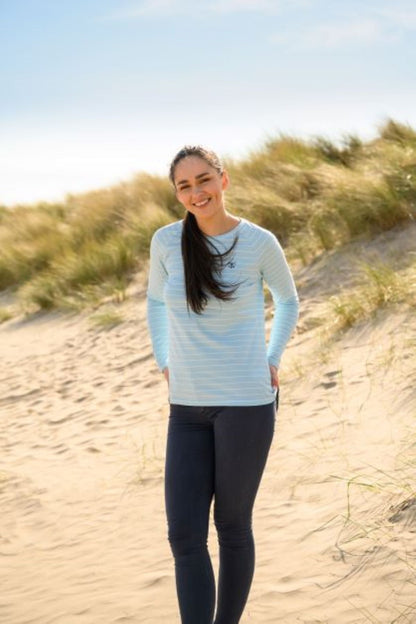 Seashore Long Sleeved Top - Pale Blue-Lighthouse