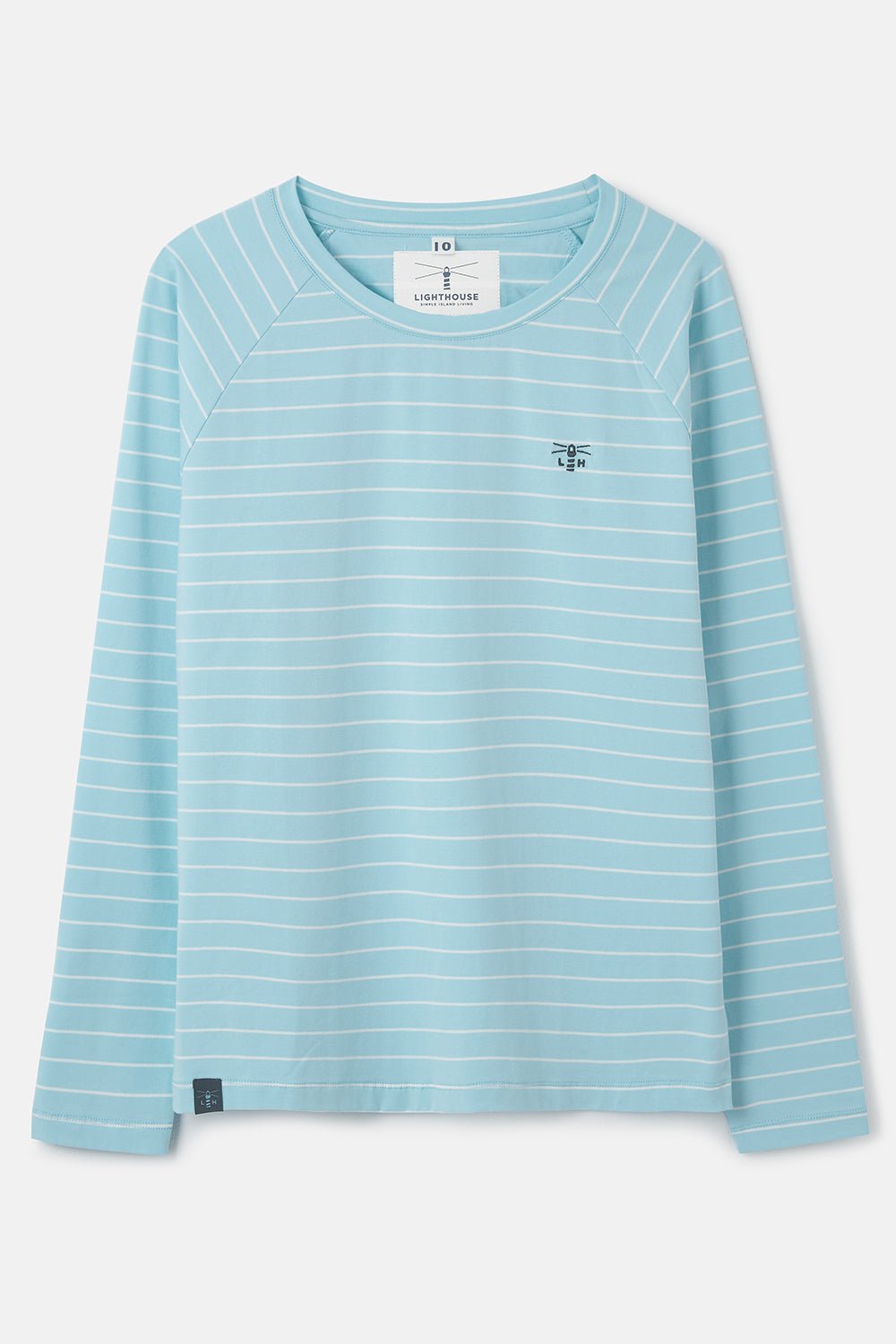 Seashore Long Sleeved Top - Pale Blue-Lighthouse