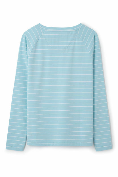 Seashore Long Sleeved Top - Pale Blue-Lighthouse