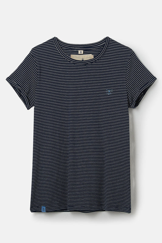 Seashore T Shirt - Midnight Stripe - Lighthouse