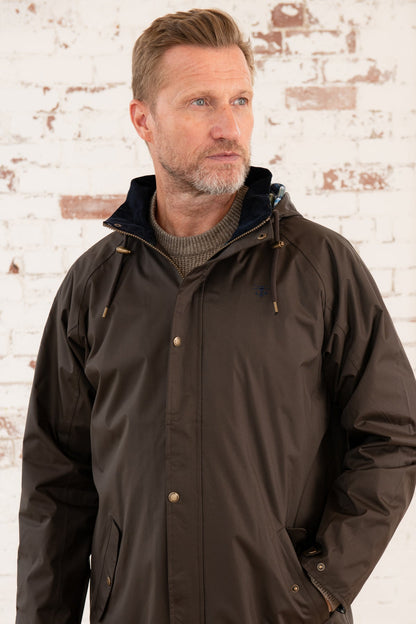 Stockman Full Length Rain Coat - Chocolate-Lighthouse