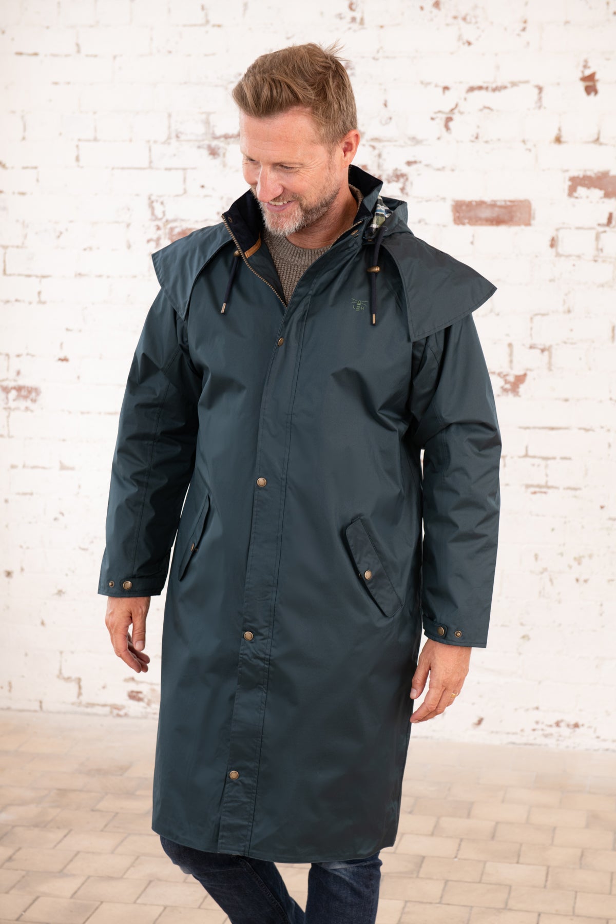 Stockman Full Length Rain Coat - Navy-Lighthouse