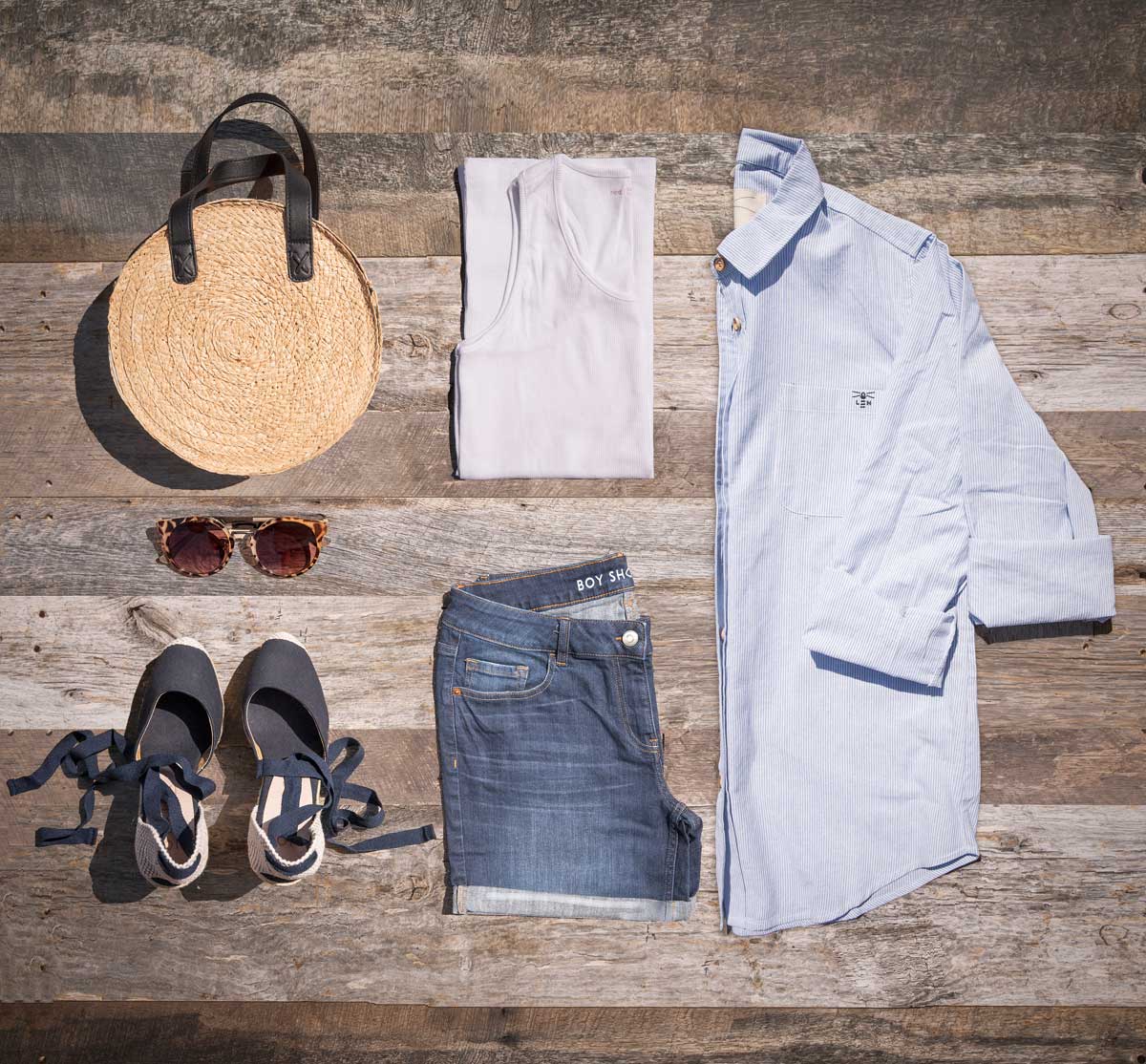 Lighthouse Ocean Shirt Oxford Stripe Styled